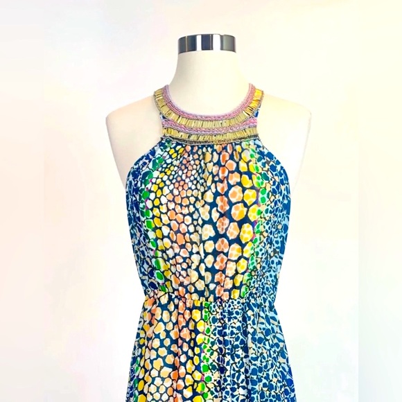 NWOT-Charlie Jade maxi dress w/slit on front left leg, up the knew, size: Medium - Picture 2 of 9